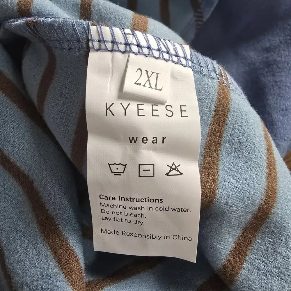 Kyeese Wear Dog Shirt XXL Blue Brown Striped Raglan Pet Tee NWT